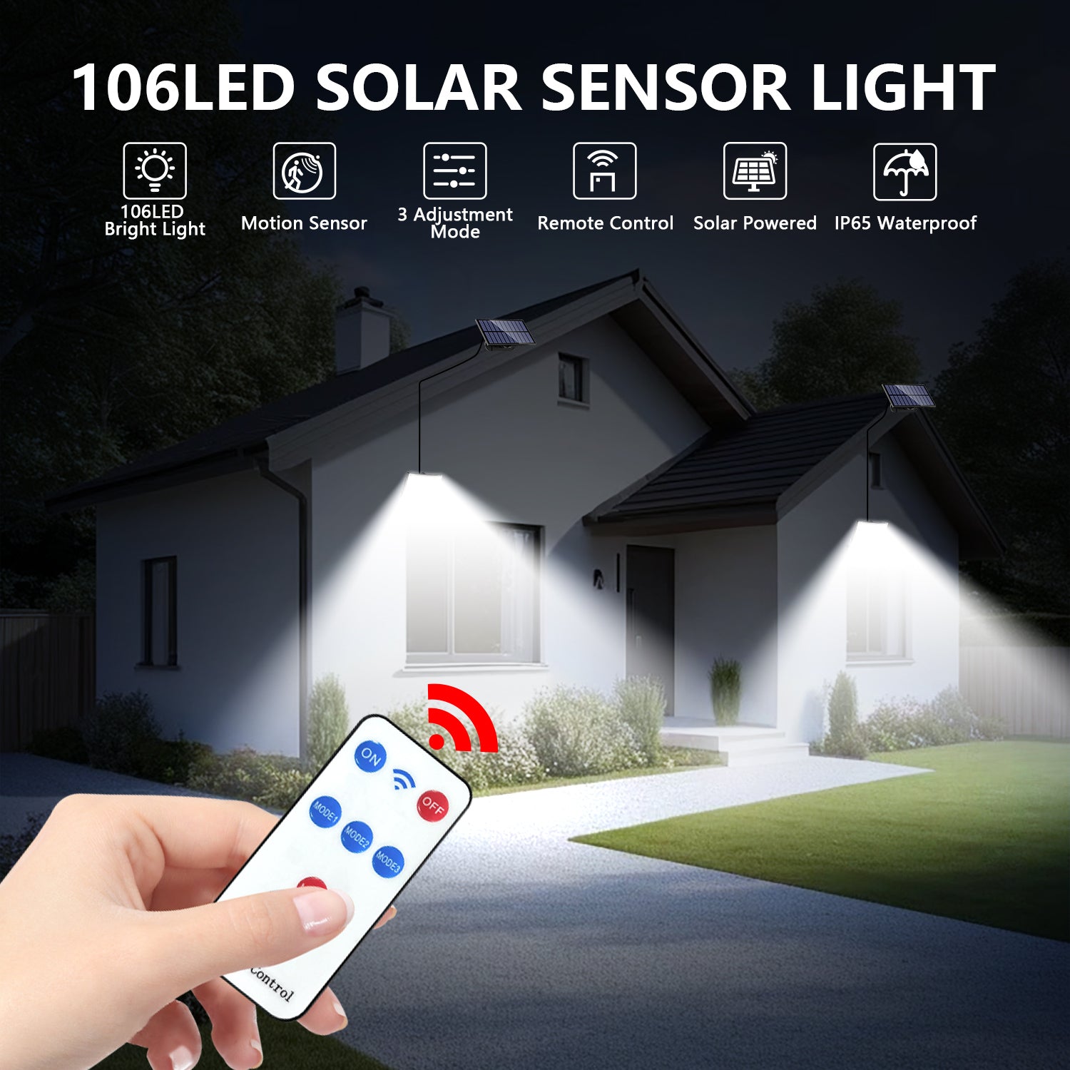 2PCS 106LED MOTION SENSOR WALL LIGHT