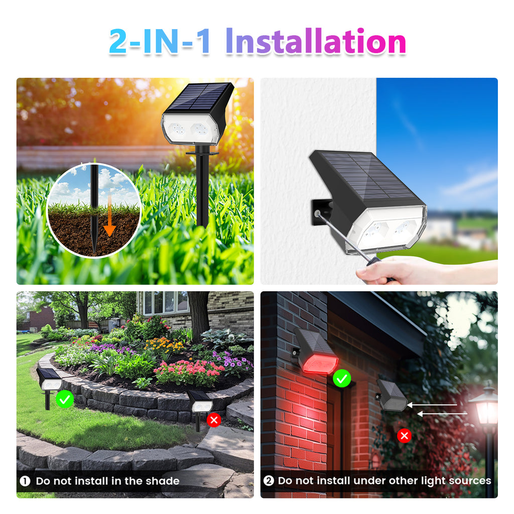 2PCS 10RGB Landscape Lights