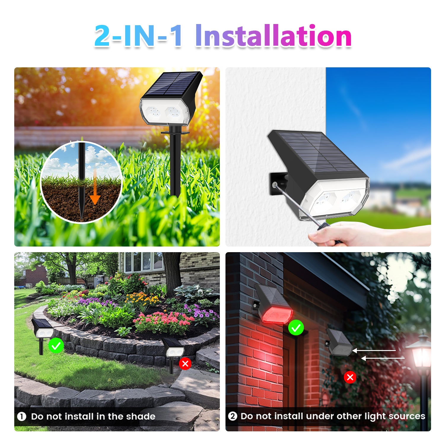2PCS 10RGB Landscape Lights