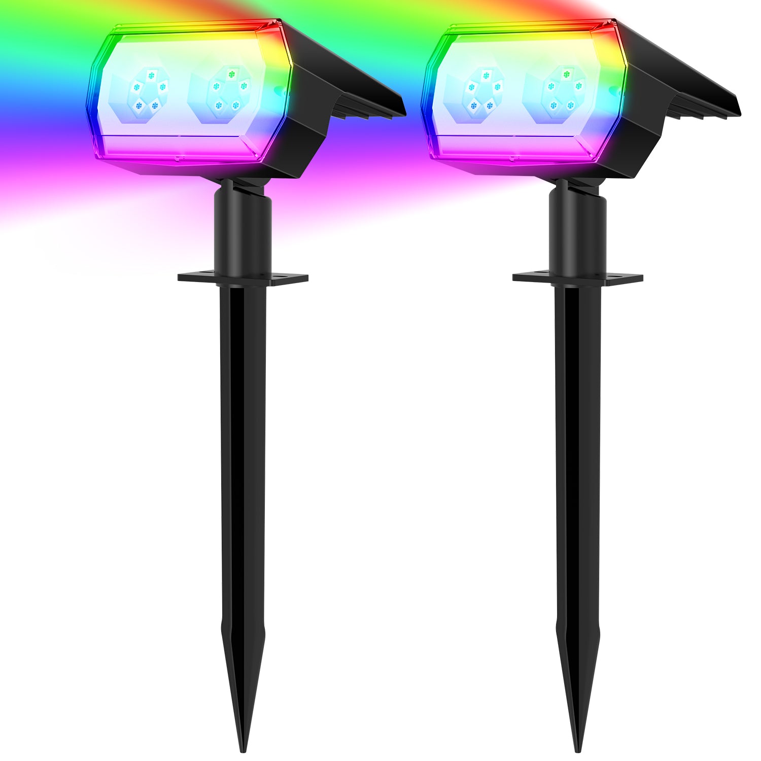 2PCS 10RGB Landscape Lights