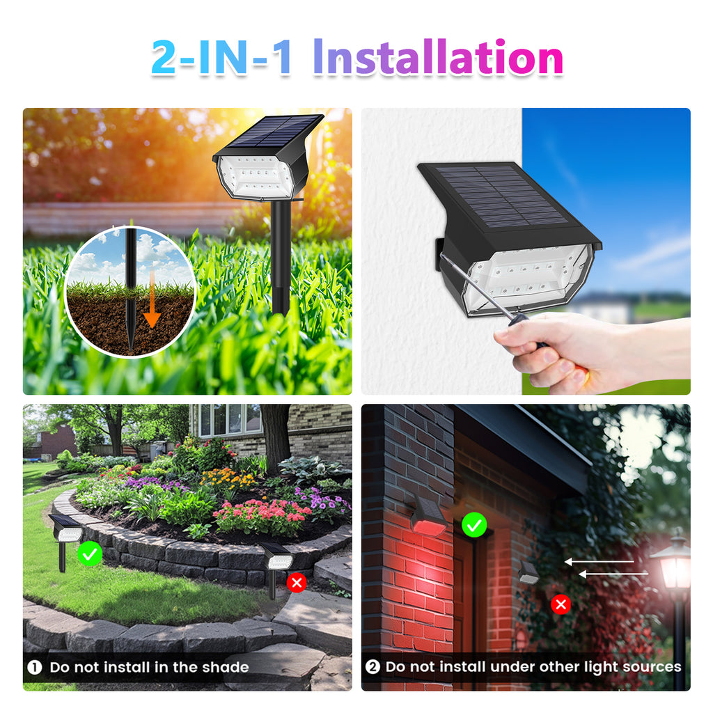 2PCS 19RGB Landscape Lights