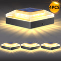 4PCS  Transparent Solar Post Cap Lights（WARM/WHITE）