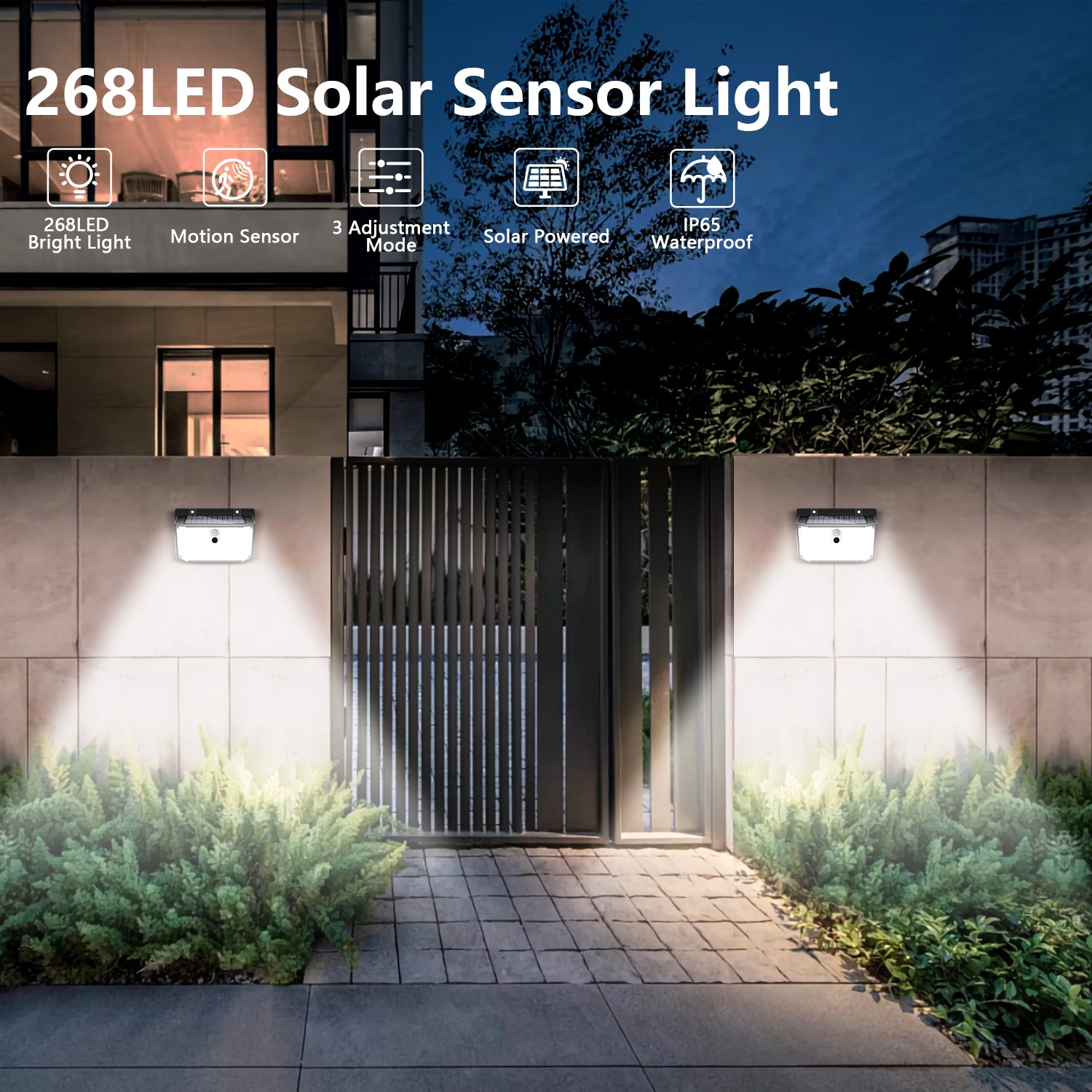 2PCS 268 LED MOTION SENSOR WALL LIGHT (Cold White)