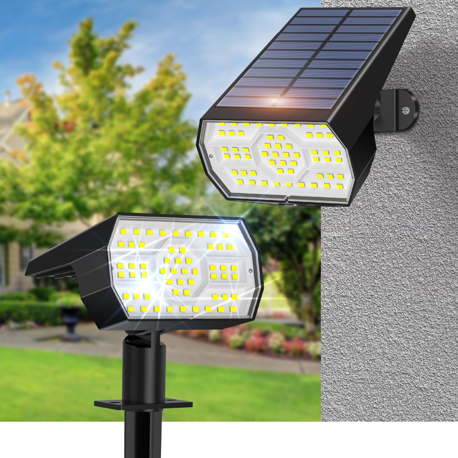 2PCS 56LED Lawn Lights （Cold White）