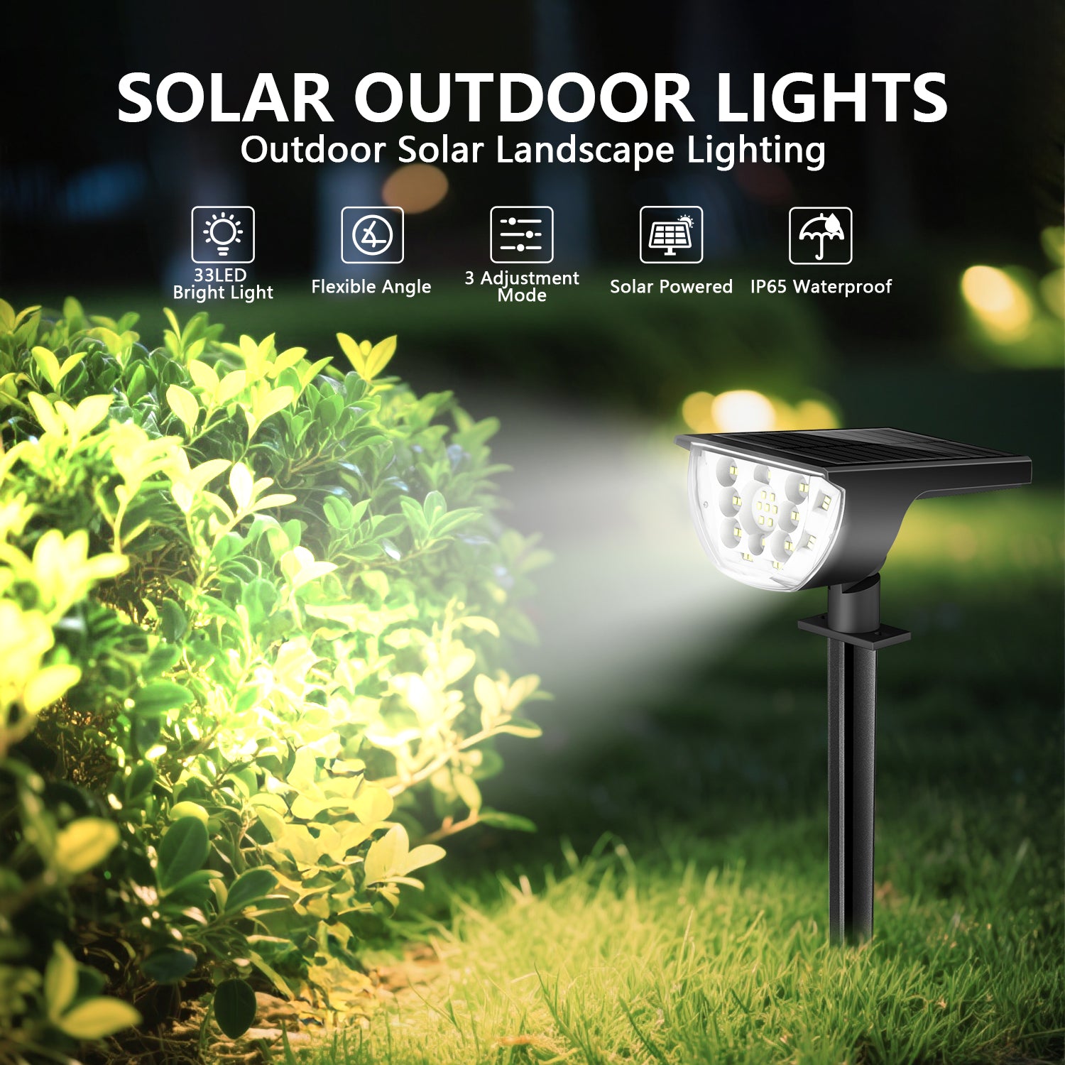 2PCS 33LED  Lawn Lights （Cold White）