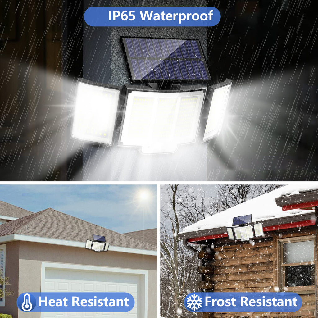 2PCS   348 LED    3 Adjustable Heads  Motion Sensor Lights (Cold White）