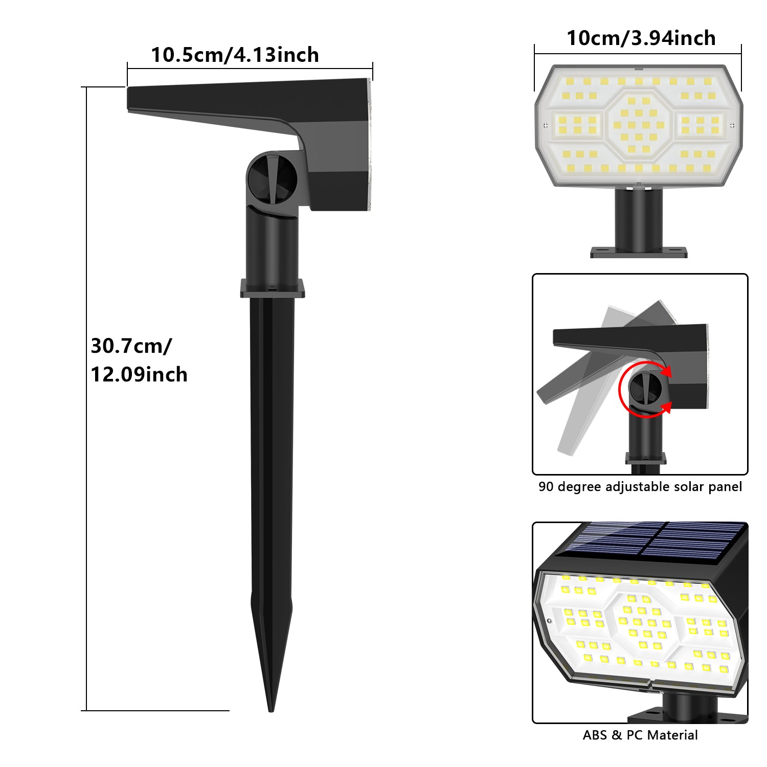 2PCS 56LED Lawn Lights （Cold White）