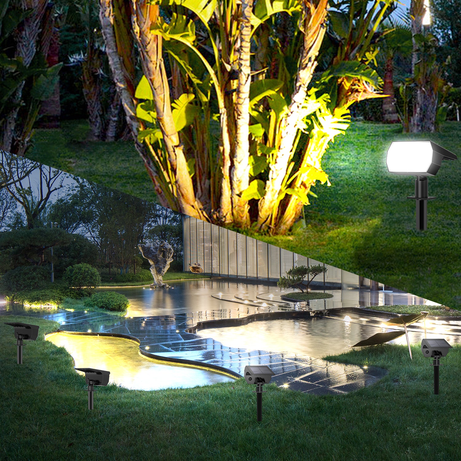 2PCS 56LED Lawn Lights （Cold White）