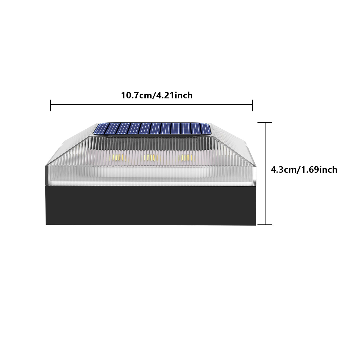 4PCS  Transparent Solar Post Cap Lights（WARM/WHITE）