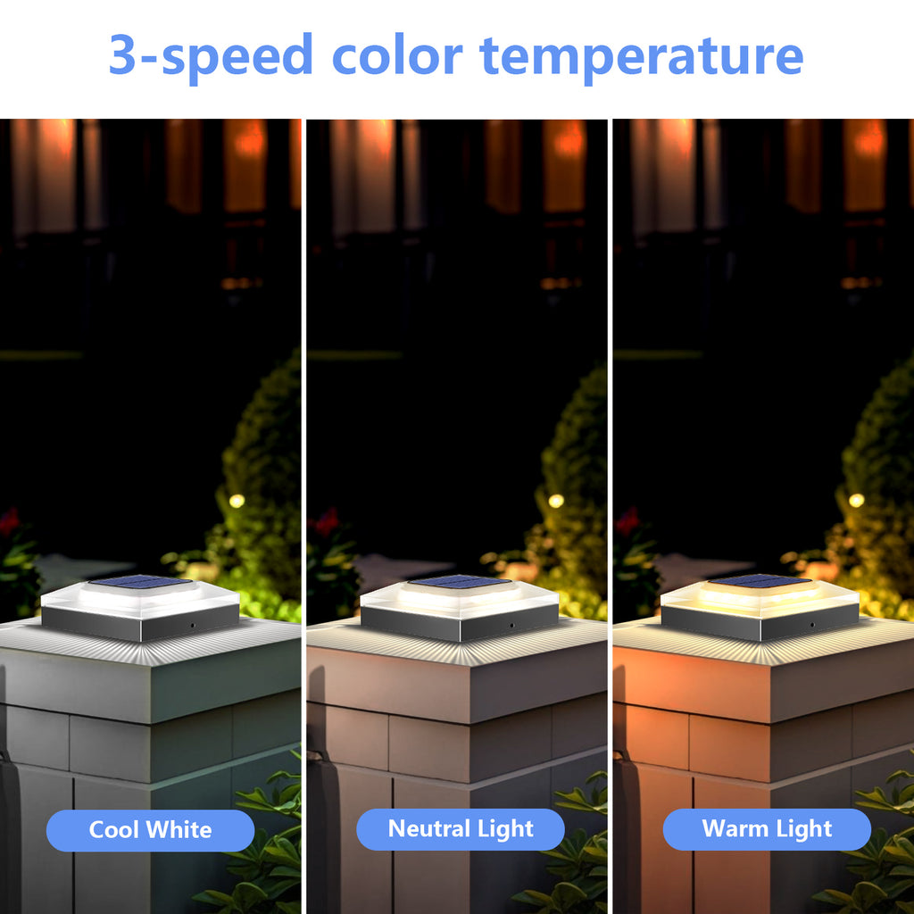 4PCS  Transparent Solar Post Cap Lights（WARM/WHITE）