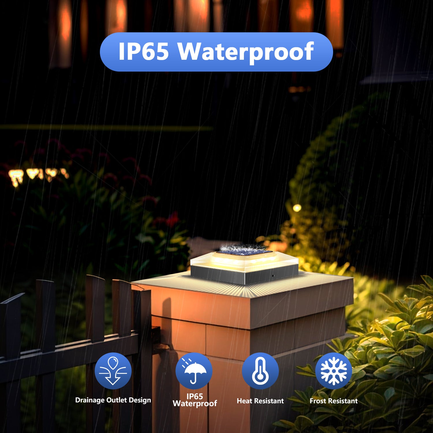 4PCS  Transparent Solar Post Cap Lights（WARM/WHITE）