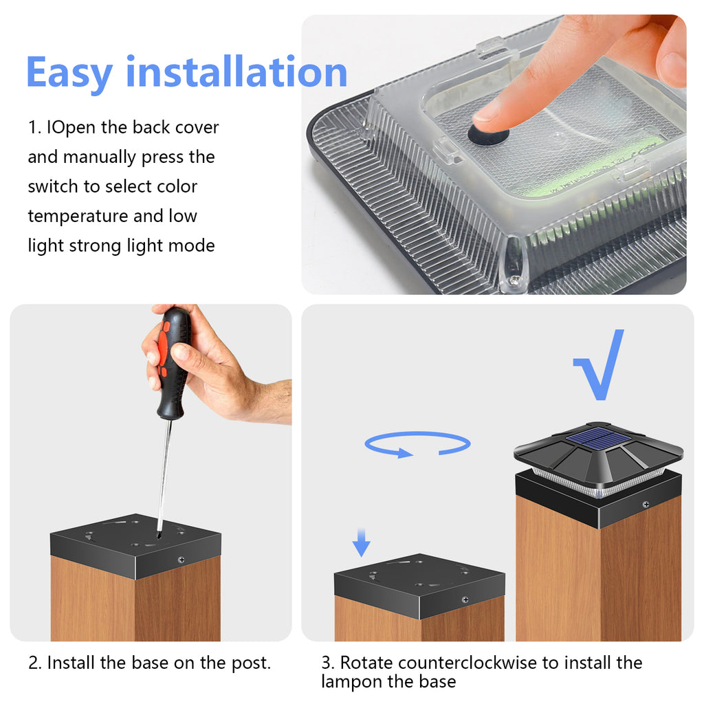 4PCS Solar Post Cap Lights（RGB）