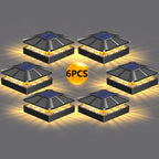 6PCS Solar Post Cap Lights（WARM/WHITE）